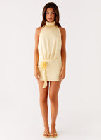 Birdie Halterneck Mini Dress - Yellow