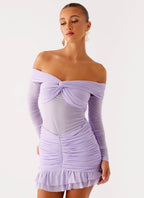 Tiff Long Sleeve Mini Dress - Lilac