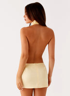 Birdie Halterneck Mini Dress - Yellow
