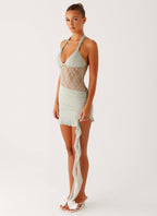 Tate Mesh Mini Dress - Sage