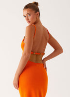 Elaina Knit Maxi Dress - Orange