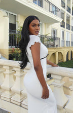 Sweetie White Mesh Midi Dress