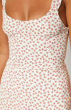 Jessie White Floral Midi Dress