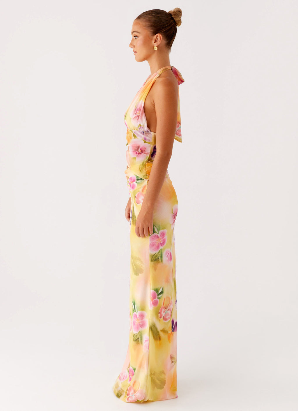 Main Act Halter Maxi Dress - Sunburst Floral