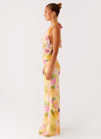 Main Act Halter Maxi Dress - Sunburst Floral