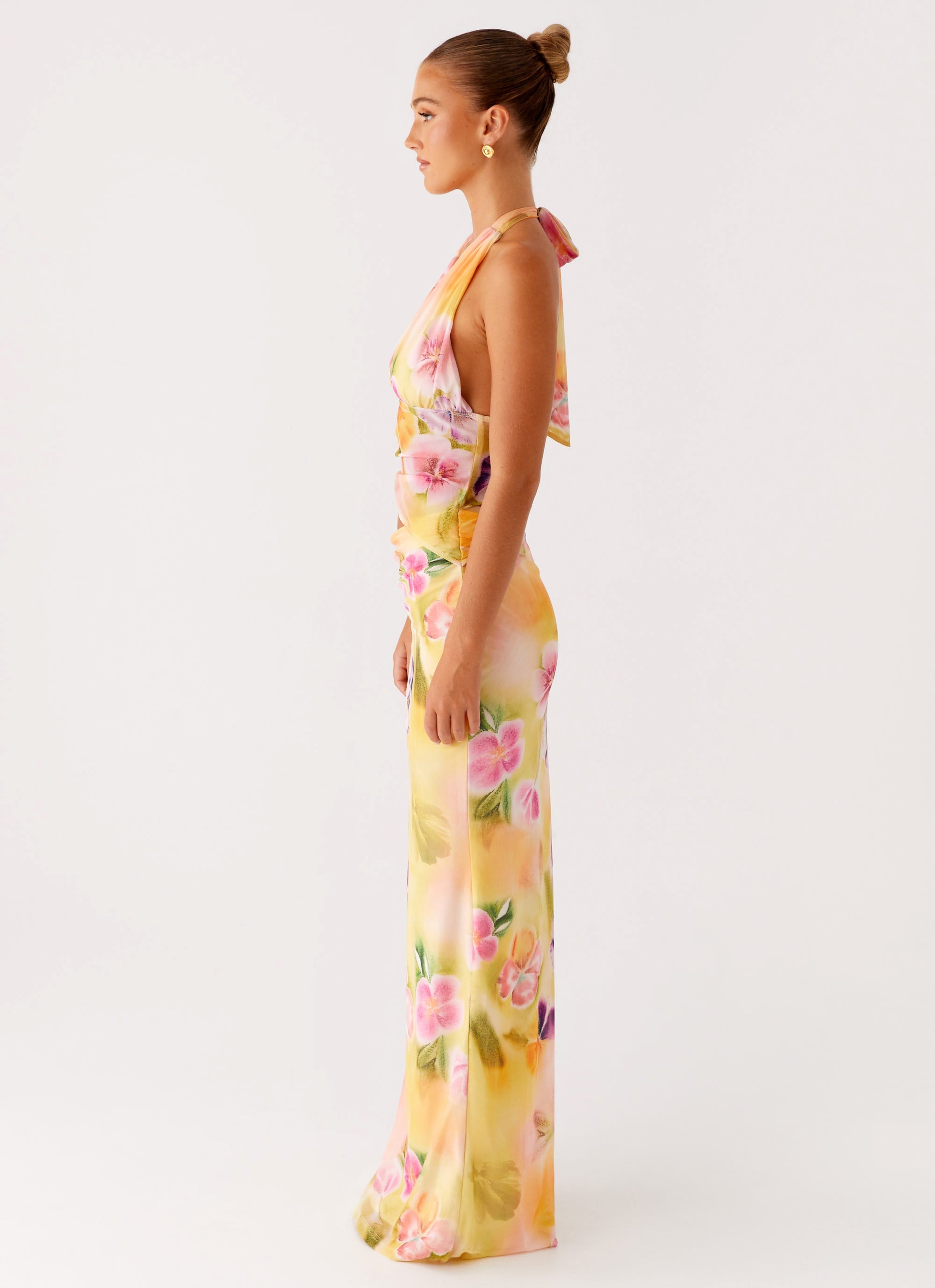 Main Act Halter Maxi Dress - Sunburst Floral