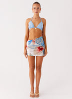 Acapulco Shell Mini Dress - Deep Sea Bloom