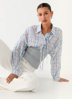 Accelerate Waistband Shirt - Blue Check