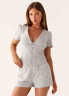 Adalina Shorts - Grey Check