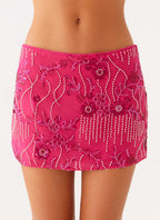 Adored By You Mini Skirt - Fuchsia