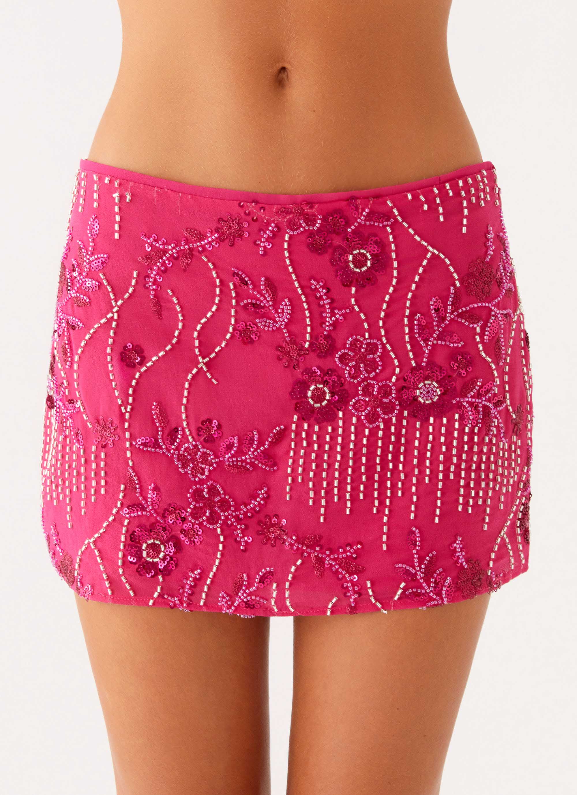 Adored By You Mini Skirt - Fuchsia