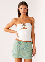 Adored By You Mini Skirt - Mint