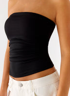 Adrienna Strapless Top - Black