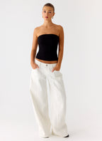 Adrienna Strapless Top - Black