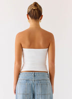 Adrienna Strapless Top - White