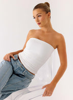 Adrienna Strapless Top - White