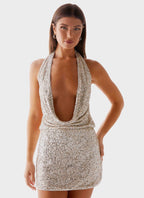 Aeron Sequin Mini Dress - Silver
