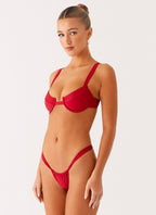 Airlie Scrunch Bikini Bottoms - Deep Red