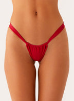 Airlie Scrunch Bikini Bottoms - Deep Red