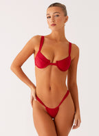 Airlie Scrunch Bikini Bottoms - Deep Red