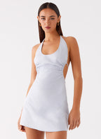 Albie Cotton Mini Dress - Cornflower Blue