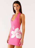 Aloha Knit Mini Dress - Pink