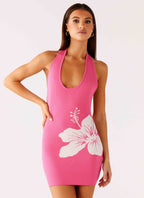 Aloha Knit Mini Dress - Pink