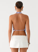 Altego Layered Backless Top - Antique Lilac Floral