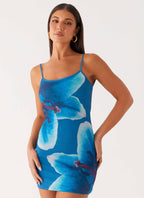 Althena Mini Dress - Turquoise Floral