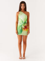 Always Sunny Mini Dress - Green Floral