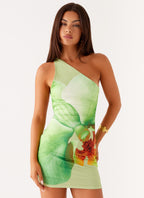 Always Sunny Mini Dress - Green Floral