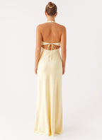 Ambre Mesh Panel Maxi Dress - Yellow