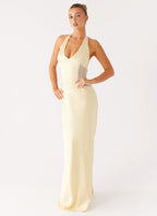 Ambre Mesh Panel Maxi Dress - Yellow