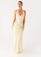 Ambre Mesh Panel Maxi Dress - Yellow