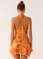 Ampolia Halter Mini Dress - Orange