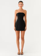 Antalya Strapless Mini Dress - Black