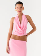 Ashi Cowl Top - Pink