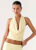 Ashi Cowl Top - Yellow