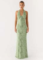 Ask You Twice Maxi Dress - Blurred Lime
