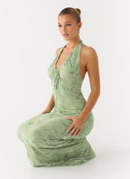 Ask You Twice Maxi Dress - Blurred Lime