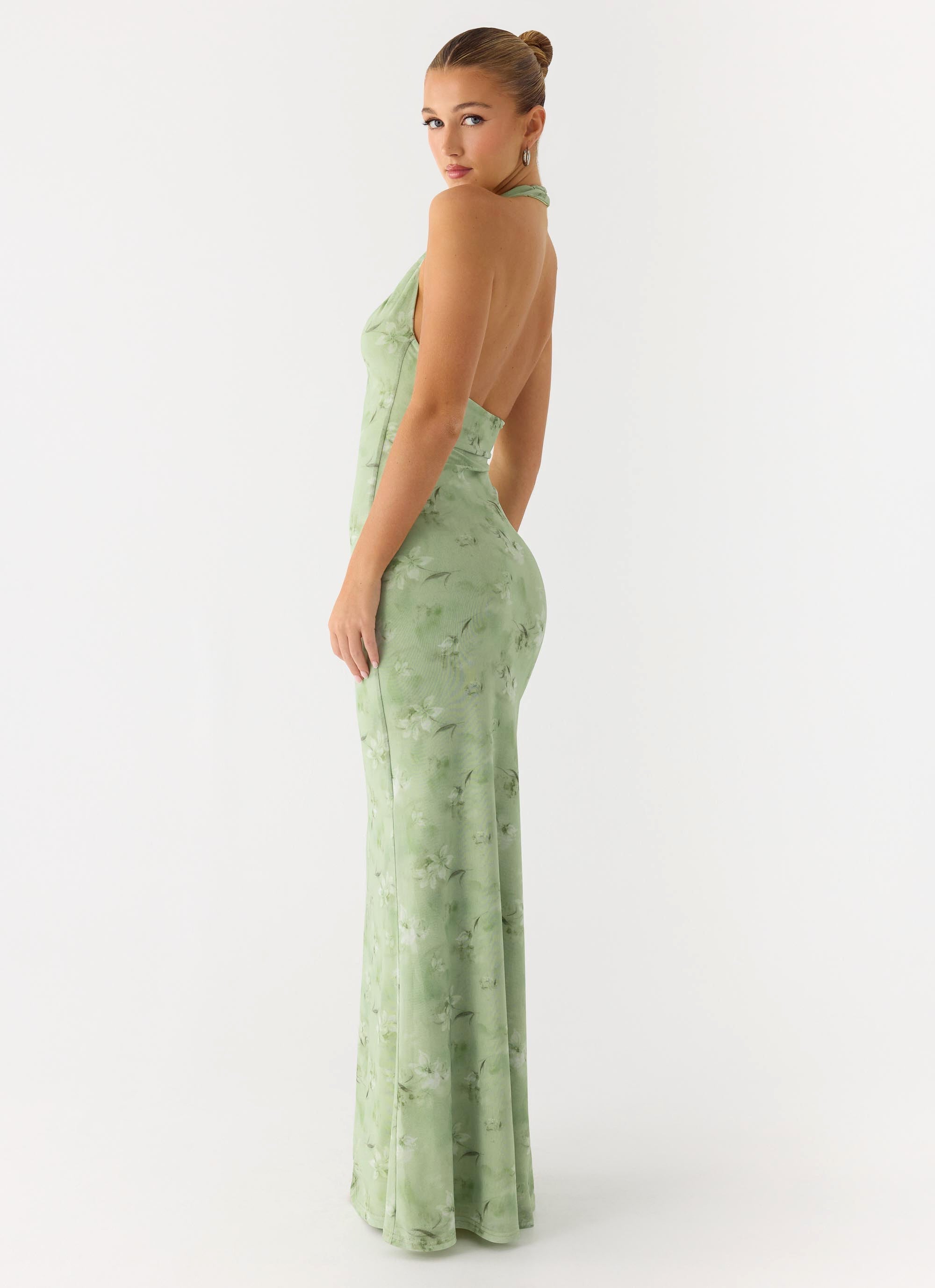 Ask You Twice Maxi Dress - Blurred Lime