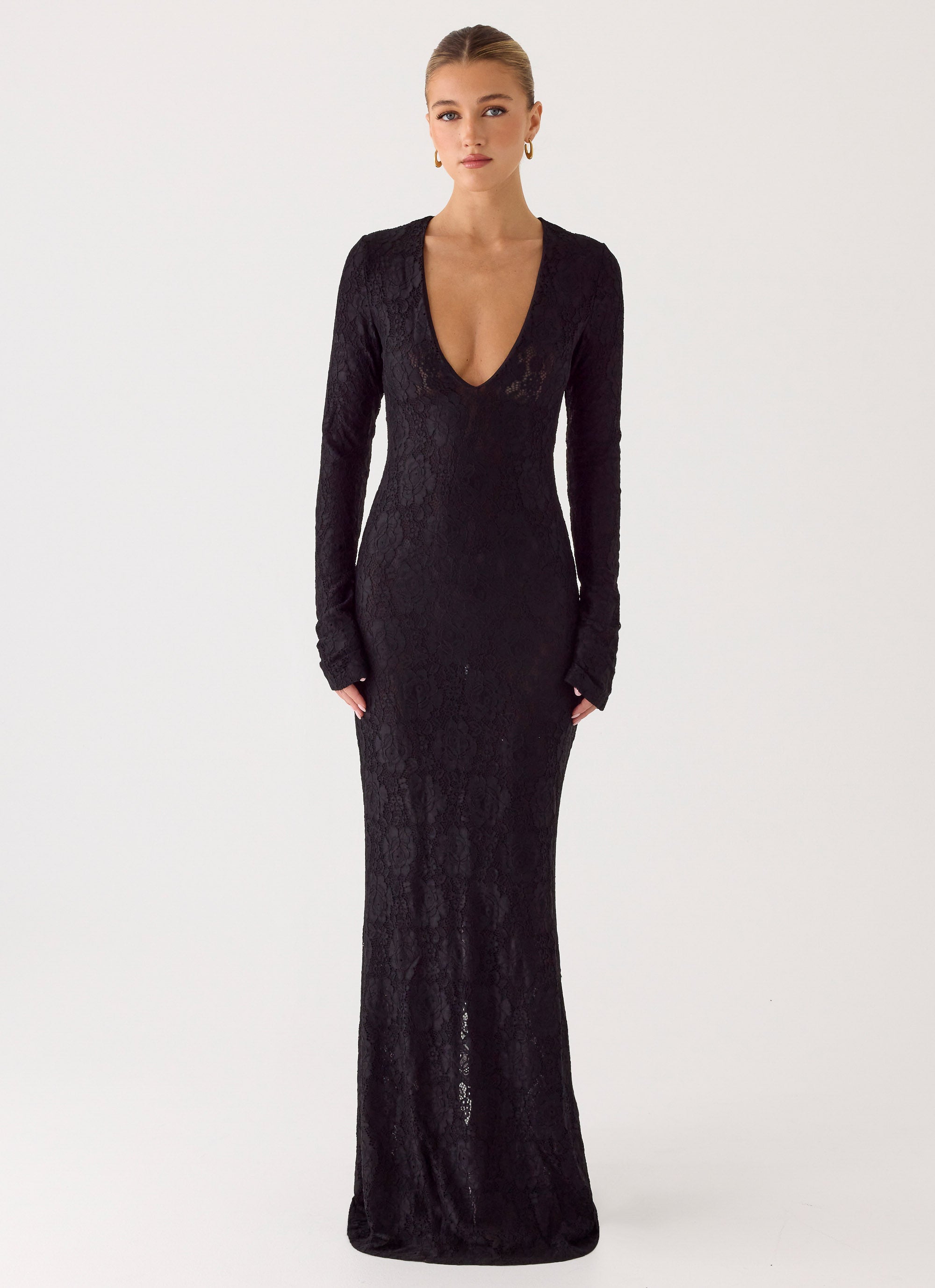 Astoria Long Sleeve Maxi Dress - Black