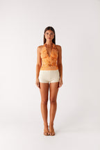 Atlanta Sequin Halter Top - Orange