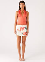 Avena Halter Top - Coral
