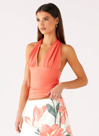 Avena Halter Top - Coral