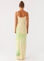 Bad News Mesh Maxi Dress - Yellow Lily