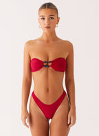 Beach Bound Strapless Bikini Top - Fuchsia