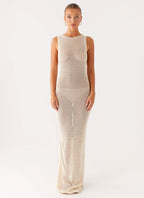 Beach House Crochet Maxi Dress - White