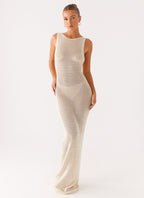 Beach House Crochet Maxi Dress - White