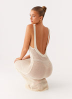 Beach House Crochet Maxi Dress - White